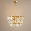 eight-light LED chandelier with textured glass