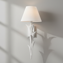 Prestige Lighting Visual Comfort Provenz 20 in Tail Wall Sconce in Plaster White with Linen Shade, front view